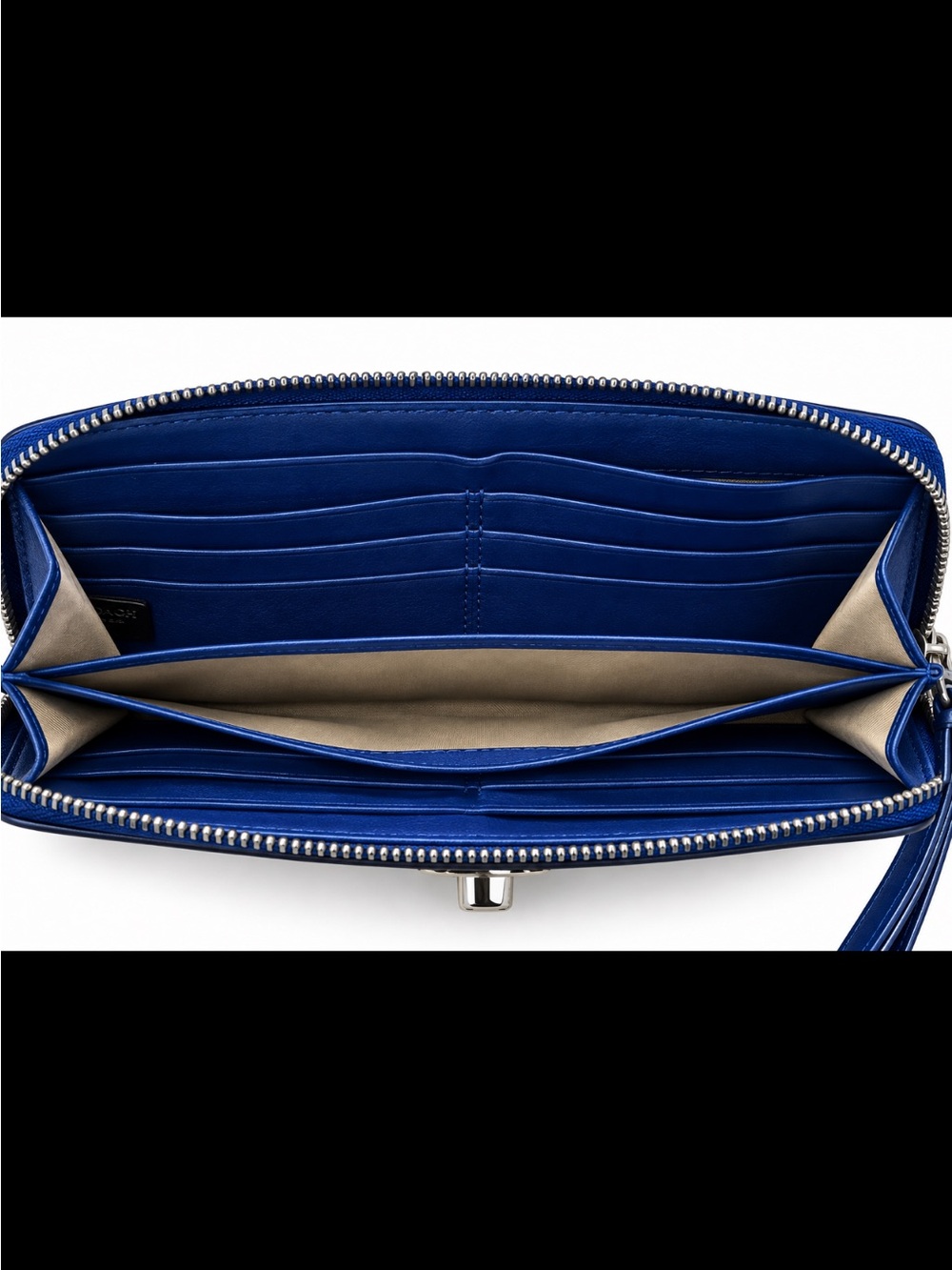 Coach Penelope Blue Leather with Snakeskin & Turn-Lock Closure Wallet - Picture 6 of 7